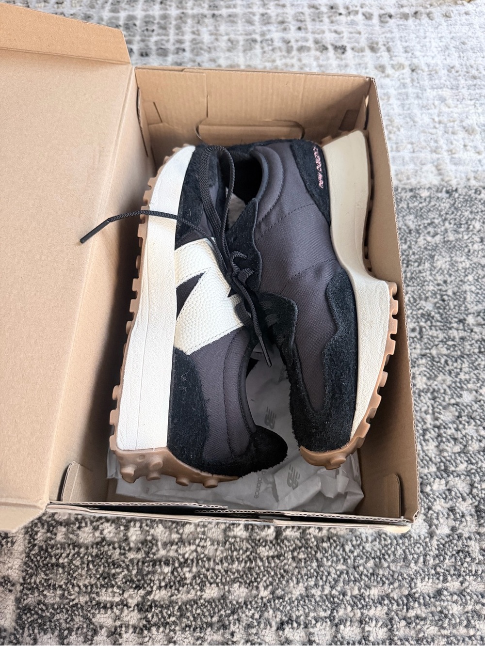 New Balance Women’s Black White and Gum Retro Runner